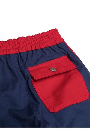 Pantaloni sportivi in cotone rosso e blu GUCCI KIDS | 721549XWAVH4714